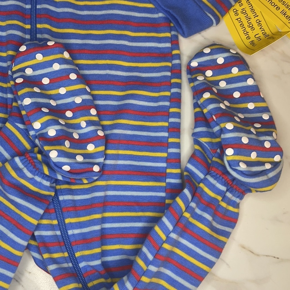 NWT Baby Striped Zip Up Onesie - Blue - 12-18m - Picture 3 of 7